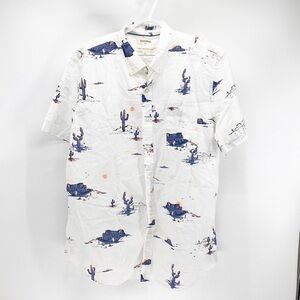 Goodthreads Men's Slim-Fit Short-Sleeve Printed Poplin Shirt desert landscape